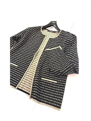 LEONARD 최근 노카라 자켓 가디건 40