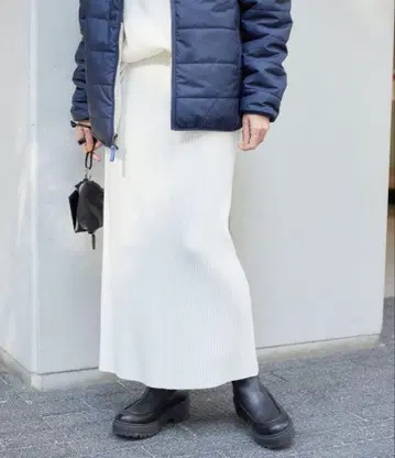 프레임워크 리브 스트레이트 스커트 38