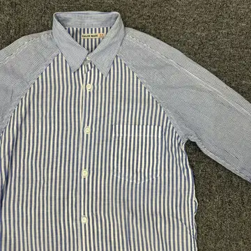 227 파랑과 화이트 스트라이프 반팔 셔츠