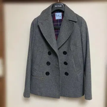 그레이 더블 브레스트 피 코트