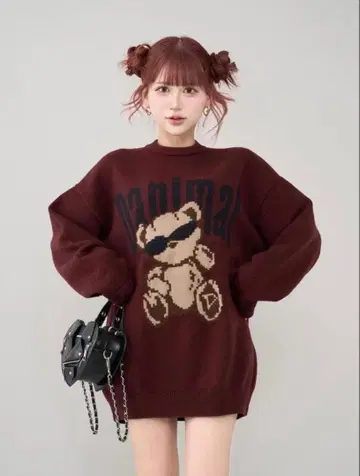 darich 다리치 Danimal 베어 니트 풀오버 니트 원피스