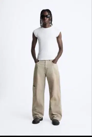 ZARA 와이드 레그 카고 팬츠 US34