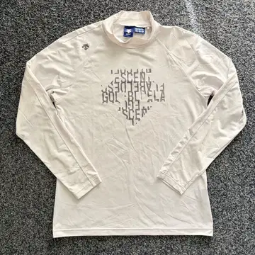 데상트 골프 긴팔 모크넥 하이넥 골프웨어 화이트 L