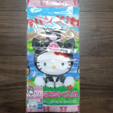 [미판매품] 헬로키티 고토치키티 가고시마 한정판 흑돼지 레어 핸드 타월