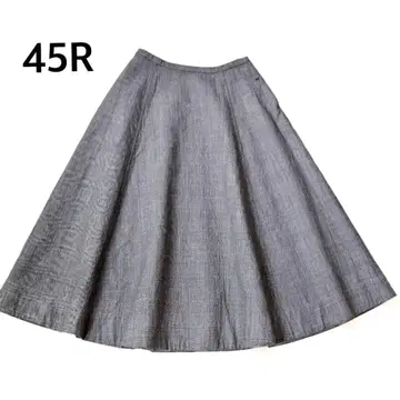 45R 코튼울 이중직 서큘러 스커트 글렌체크