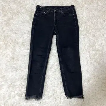 H&M 빈티지 가공 블랙 스키니 데님 스트레치 M 상당