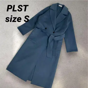 PLST 플라스테 울 블렌드 리버 롱 코트 아이스 블루 S