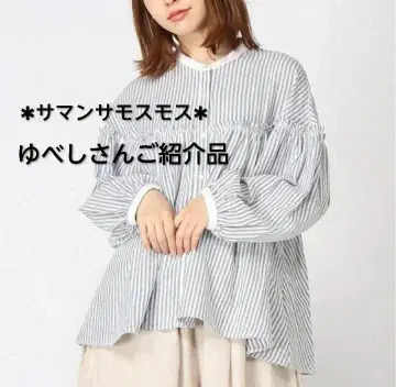 사만사 모스모스 배색 개더 블라우스 [ 유베시님 소개 상품 ]