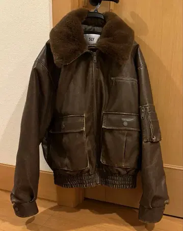 SLY 브라운 인조 모피 자켓