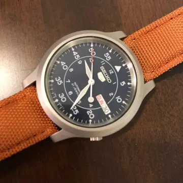 세이코 자동 와인딩 손목시계 네이비