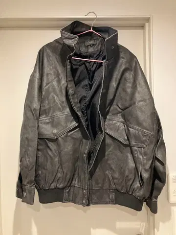 [CLEL] 빈티지 디자인 인조 가죽 블루종 S 사이즈