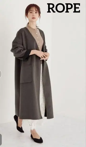 ROPE 오픈 프론트 롱 코트