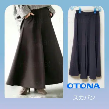 [ OTONA ] 와이드 팬츠 치마바지 브라운