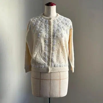 빈티지 비즈 자수 모헤어 가디건