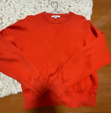 유니클로:C 스무스 코튼 크루넥 스웨터 오렌지