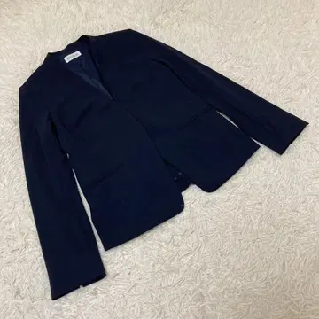 PLST 플라스테 노카라 자켓 얇은 소재 심플 무지 네이비 S