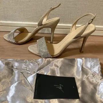 자노티 비쥬 장식 베이지 하이힐 35