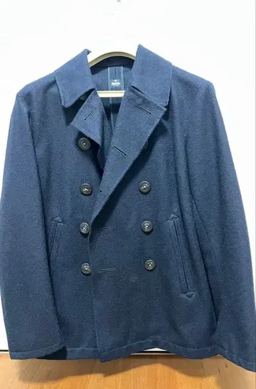 BLUE BLUE 네이비 울 피코트 더블 버튼 블루블루