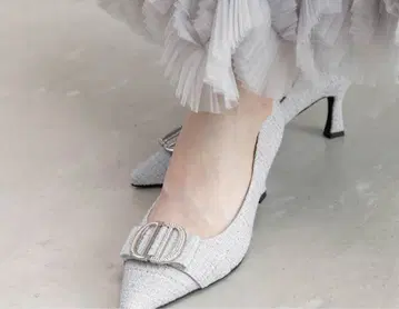 RANDA 비쥬 메탈 부품 스틸레토 펌프스 블루