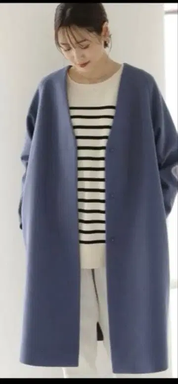 미사용 새상품 글로벌 워크 경량 스트레치 노카라 코트 M 사이즈