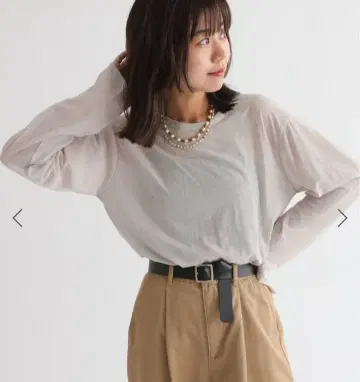 택 포함 새상품 relume 시어 크루넥 롱 TEE 그레이 B