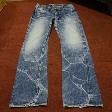 이터널 854 색빠짐 가공 모델 w32 가죽 패치 숨김 리벳 체인 스티치