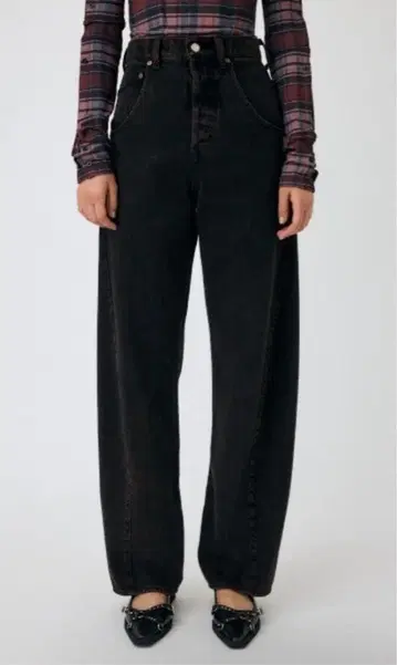 MOUSSY 드롭 웨이스트 스트레이트 데님