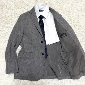 투모로우랜드 테일러드 자켓 그레이 S 블루 워크 울 총 안감