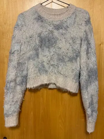 snidel 퍼 라이크 자카드 니트 풀오버