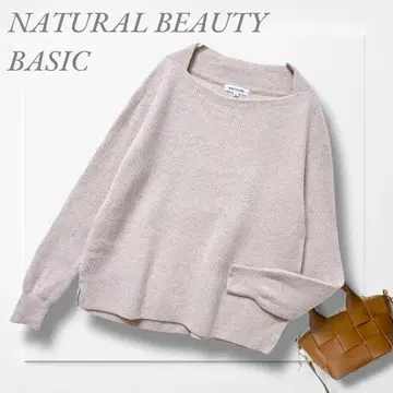 내추럴 뷰티 베이직 리브 니트 (M) 오트밀 성인 여성 고급