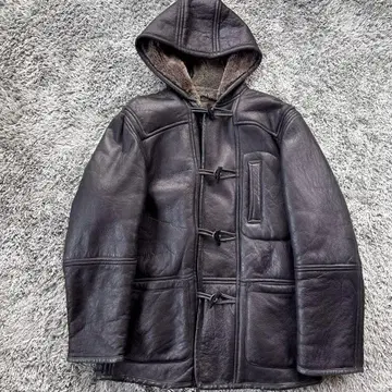 [레어 L 리얼 무스탕] 무스탕 자켓 더플 코트 블랙 보아