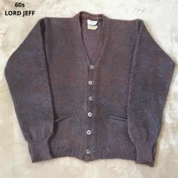 Vintage 60s lord jeff 샤기 모헤어 가디건