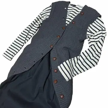 그레이 니트 롱 베스트 [레어] [시모키타자와 90s 빈티지]