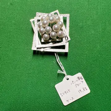 SV925 펄 실버 브로치 1983년