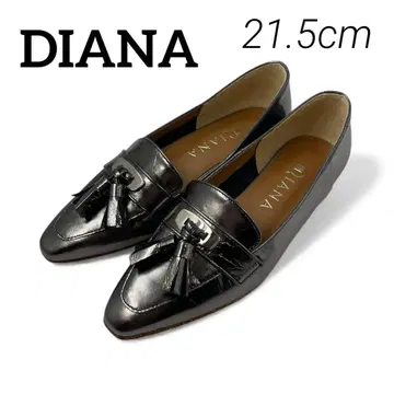 새상품급 DIANA 다이애나 메탈릭 블랙 태슬 로퍼 21.5cm