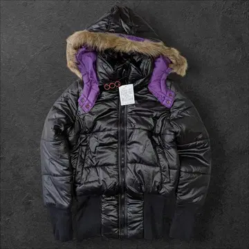 새상품 Y2K 그런지 헤이세이 갸루 00s 퍼 달린 다운 자켓 짧은 기장