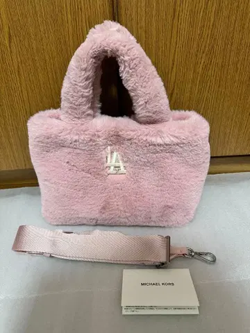 MICHAEL KORS 핑크 퍼 토트백