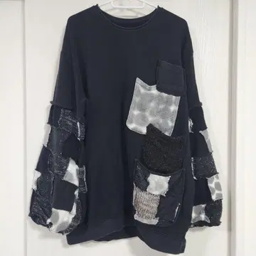 EL RODEO 엘르 로데오 패치워크 트레이닝복 빅 실루엣 블랙