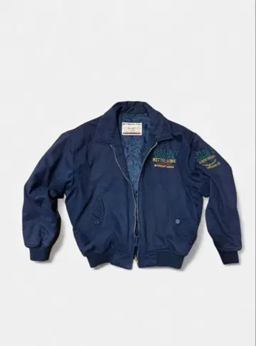 네이비 자수 블루종