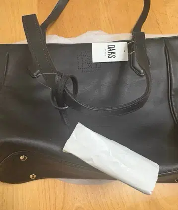 DAKS 블랙 가죽 토트백 숄더백