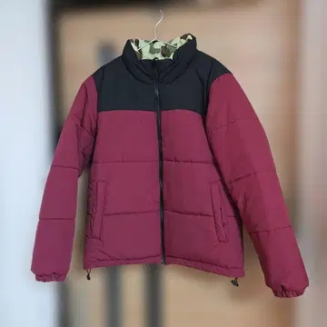 리버서블 다운 자켓 버건디 카모플라쥬