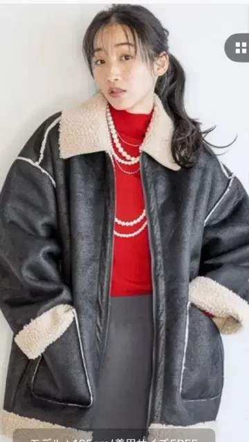 LOWRYS FARM 보아 포켓 자켓 FREE 리버서블