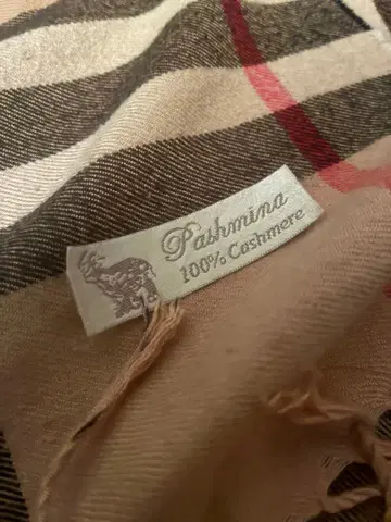 캐시미어 100% 체크 무늬 머플러