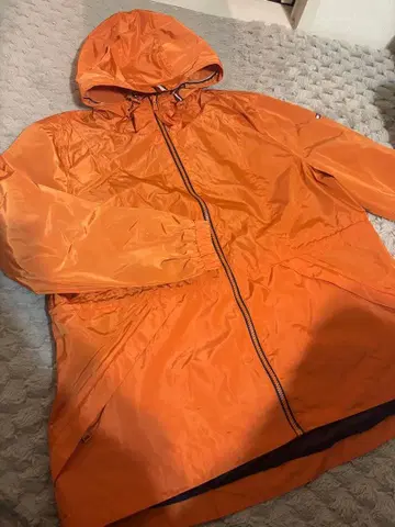 [레어 XL] 타미힐피거 나일론 자켓 오렌지 발수 경량 로고