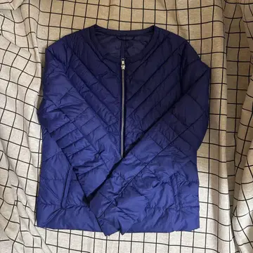 네이비 퀼팅 다운 자켓
