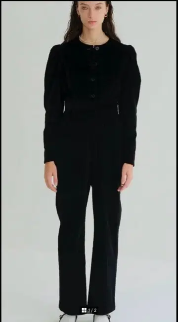 클라네 CLANE CORDUROY JUMPSUIT 블랙 사이즈 2