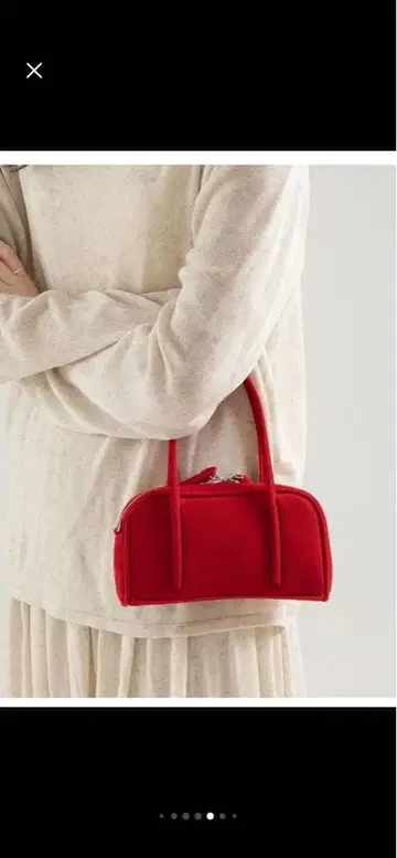 빨간색 미니 숄더백 스웨이드