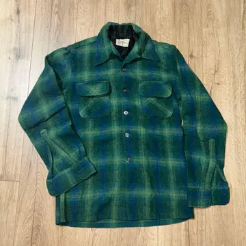 구제 의류 60s70s 타운크래프트 옴브레 보트 셔츠 울