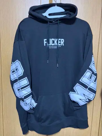 빅 사이즈 후드티 링스 아치 프린트 풀오버