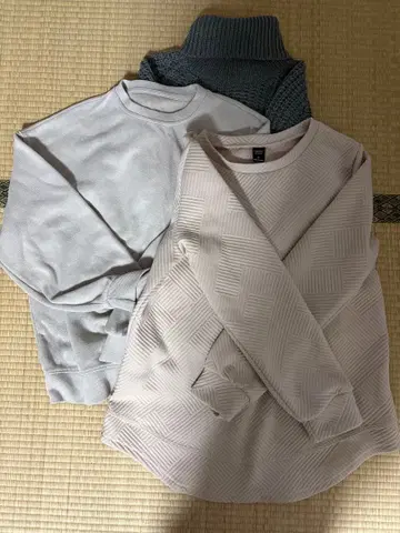 그레이 아이보리 그린 니트 가을/겨울 상의 S 사이즈 쉬인